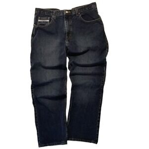 US Polo ASSN Jeans Mens 36x32 Blue Dark Wash Y2K Loose Wide Baggy Leg Denim Pant